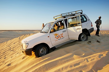 Image showing Jeep in desert Sahara