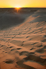 Image showing Sunset with Sahara dunes