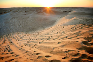 Image showing Sunset in Sahara desert