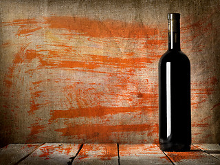 Image showing Black bottle of wine texture