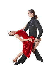 Image showing Young couple dancing tango