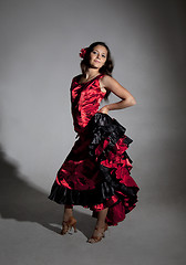 Image showing Young woman dancing flamenco