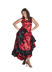 Image showing Young woman dancing flamenco