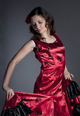 Image showing Young woman dancing flamenco