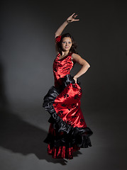 Image showing Young woman dancing flamenco