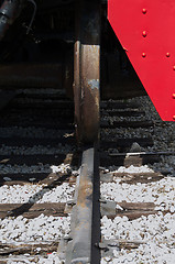 Image showing train wheel on track