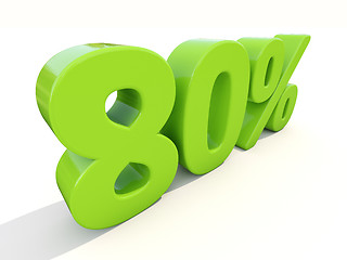 Image showing 80% percentage rate icon on a white background