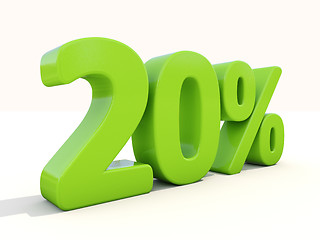 Image showing 20% percentage rate icon on a white background