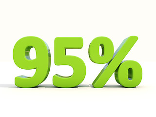 Image showing 95% percentage rate icon on a white background