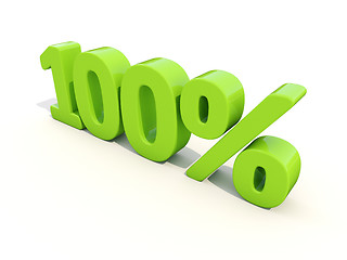 Image showing 100% percentage rate icon on a white background