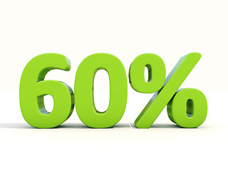 Image showing 60% percentage rate icon on a white background