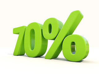 Image showing 70% percentage rate icon on a white background