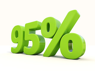 Image showing 95% percentage rate icon on a white background