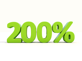 Image showing 200% percentage rate icon on a white background