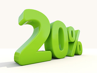 Image showing 20% percentage rate icon on a white background