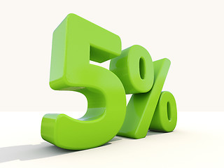 Image showing 5% percentage rate icon on a white background