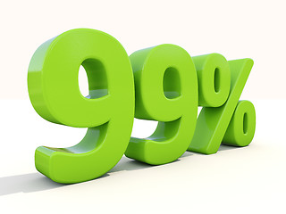 Image showing 99% percentage rate icon on a white background