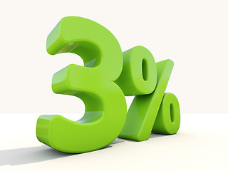 Image showing 3% percentage rate icon on a white background