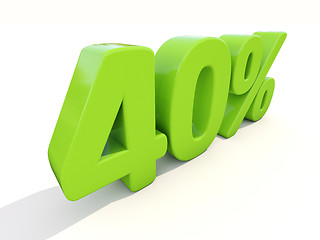 Image showing 40% percentage rate icon on a white background