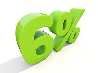 Image showing 6% percentage rate icon on a white background