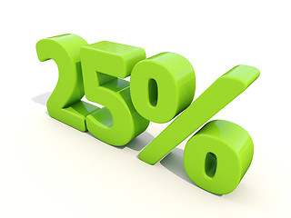 Image showing 25% percentage rate icon on a white background