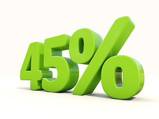 Image showing 45% percentage rate icon on a white background