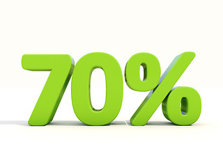 Image showing 70% percentage rate icon on a white background