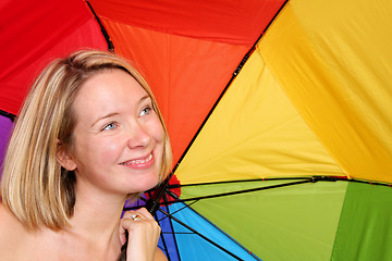 Image showing Woman under Umbrella