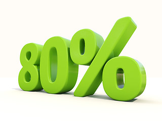 Image showing 80% percentage rate icon on a white background