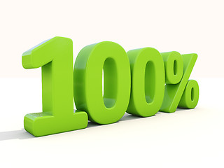 Image showing 100% percentage rate icon on a white background