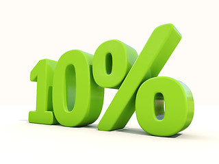 Image showing 10% percentage rate icon on a white background