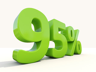 Image showing 95% percentage rate icon on a white background