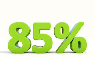 Image showing 85% percentage rate icon on a white background