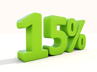 Image showing 15% percentage rate icon on a white background