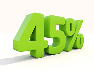 Image showing 45% percentage rate icon on a white background