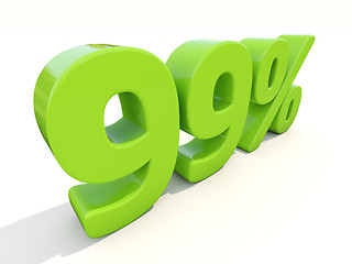 Image showing 99% percentage rate icon on a white background