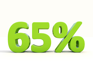 Image showing 65% percentage rate icon on a white background