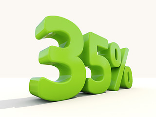 Image showing 35% percentage rate icon on a white background