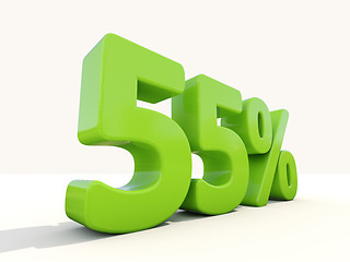 Image showing 55% percentage rate icon on a white background