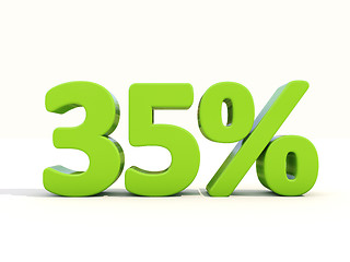 Image showing 35% percentage rate icon on a white background