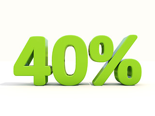 Image showing 40% percentage rate icon on a white background