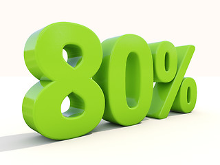 Image showing 80% percentage rate icon on a white background