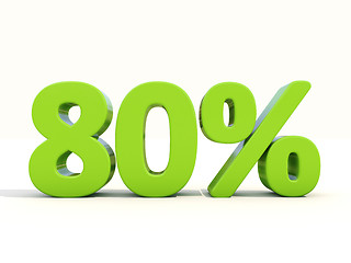 Image showing 80% percentage rate icon on a white background