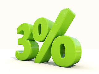 Image showing 3% percentage rate icon on a white background