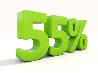 Image showing 55% percentage rate icon on a white background