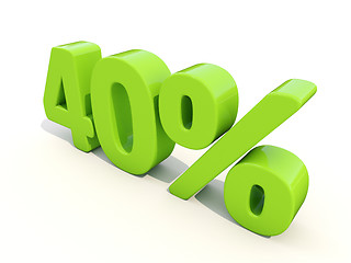 Image showing 40% percentage rate icon on a white background