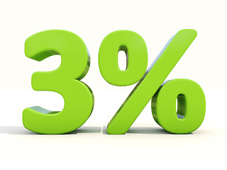 Image showing 3% percentage rate icon on a white background