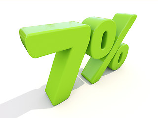 Image showing 7% percentage rate icon on a white background