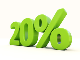 Image showing 20% percentage rate icon on a white background