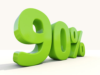 Image showing 90% percentage rate icon on a white background